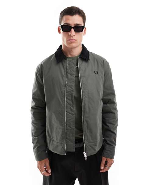 Fred Perry – Caban – Mörkgrön arbetsjacka med manchesterkrage - view 1