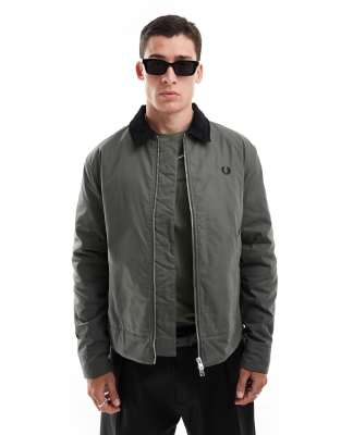 Fred Perry Fred Perry caban worker jacket in dark green with cord collar