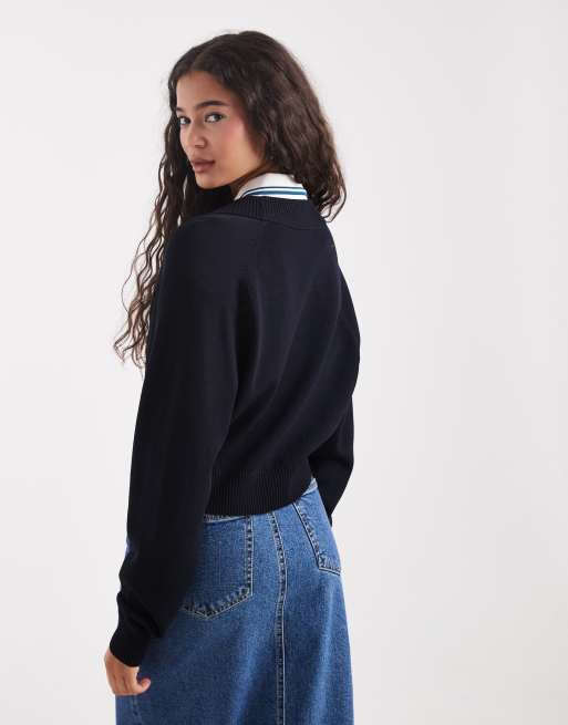 Fred Perry cable knit cardigan in navy | ASOS