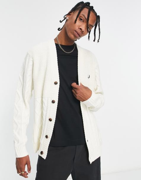 Men's long knitted outlet cardigan