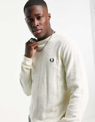 fred perry cable knit jumper