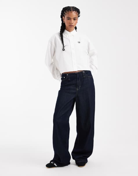 Fred Perry - Camicia bianca a maniche lunghe button-down con logo - view 1