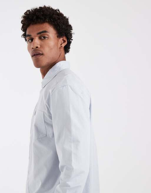 Fred Perry - Camicia comoda in twill blu pallido slavato, 5 di 5