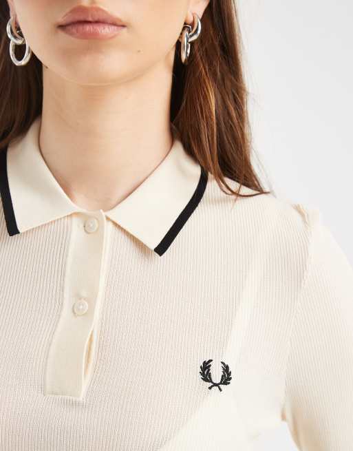 Fred Perry - Camicia in maglia a coste écru, 3 di 4