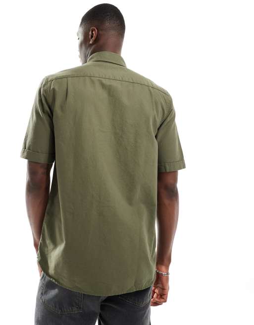 Fred Perry - Camicia Oxford a maniche corte verde, 2 di 4