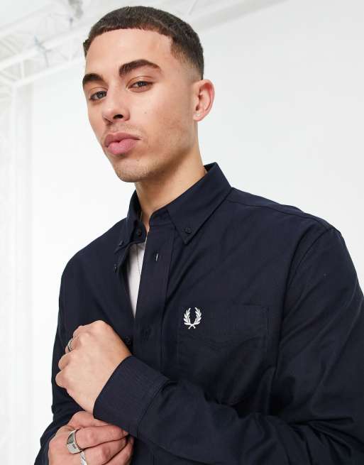 Fred Perry - Camicia Oxford blu navy, 3 di 4