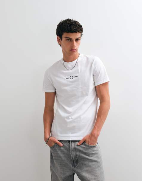 Fred Perry - camiseta blanca con logo bordado - view 1