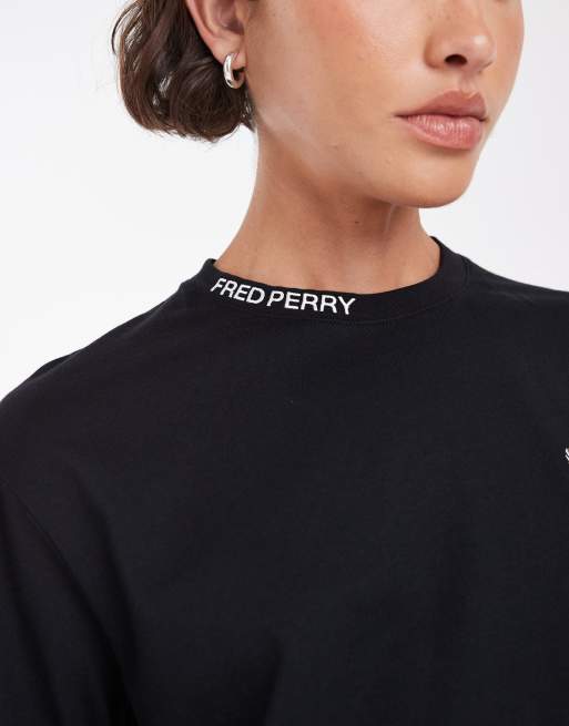 Fred Perry - camiseta negra con logo bordado, 3 de 4
