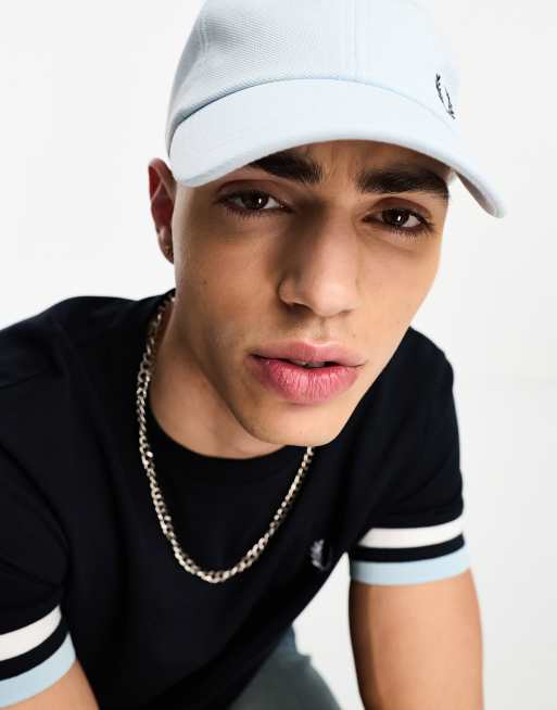 Fred Perry Cappello con visiera classico in piqué azzurro ASOS