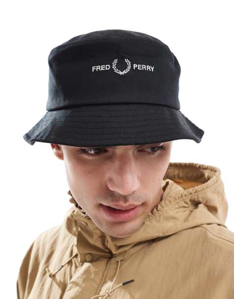 Fred Perry - Cappello da pescatore in twill nero a cinque pannelli - view 1