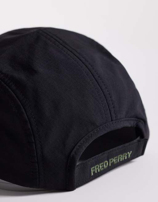 Fred Perry - Casquette en tissu ripstop avec 5 empiècements et détail logo - Noir, 3 de 3