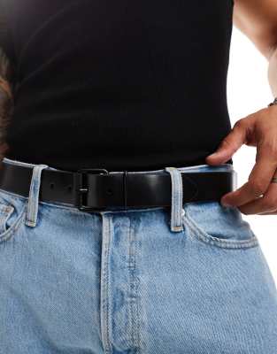 Ceinture En Cuir Noir Perry Ellis Homme - Taille 38
