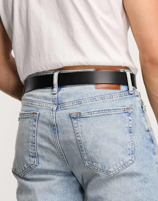 Fred Perry - Ceinture en cuir bruni - Noir, 3 de 4
