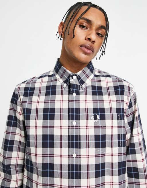 Fred perry white long sleeve cheap shirt