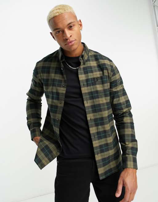 Fred Perry check shirt in khaki
