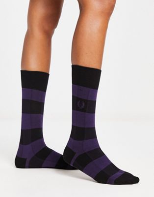 Fred Perry check socks in purple