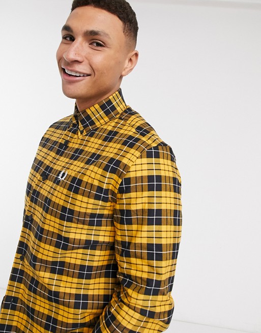 Fred Perry checked shirt in yellow/black