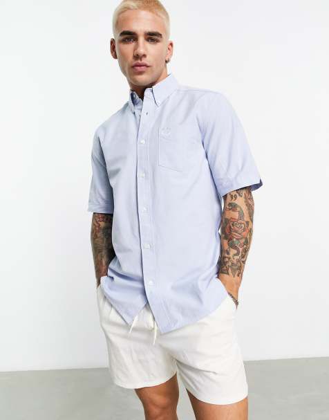 Fred Perry - Chemise Oxford à manches courtes - Bleu clair - view 1