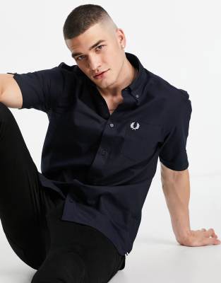 Fred Perry - Chemise Oxford à manches courtes - Bleu | ASOS