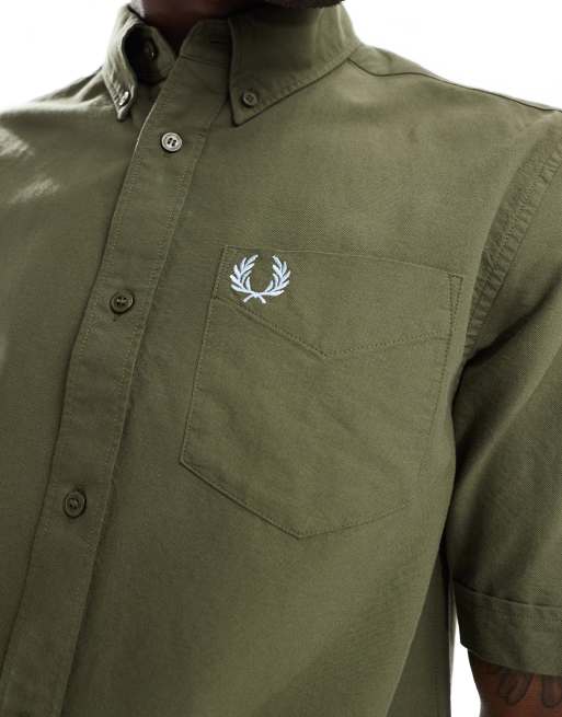 Fred Perry - Chemise Oxford à manches courtes - Vert, 3 de 4