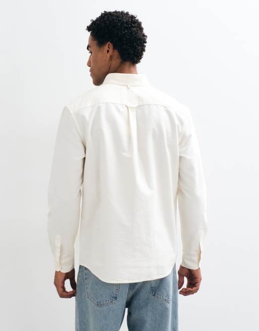Fred Perry chemise oxford ample à manches longues avec logo en écru, 3 de 5