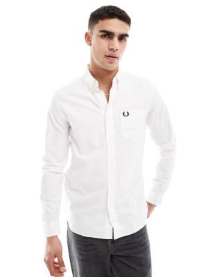 Fred Perry oxford shirt in white - ASOS Price Checker