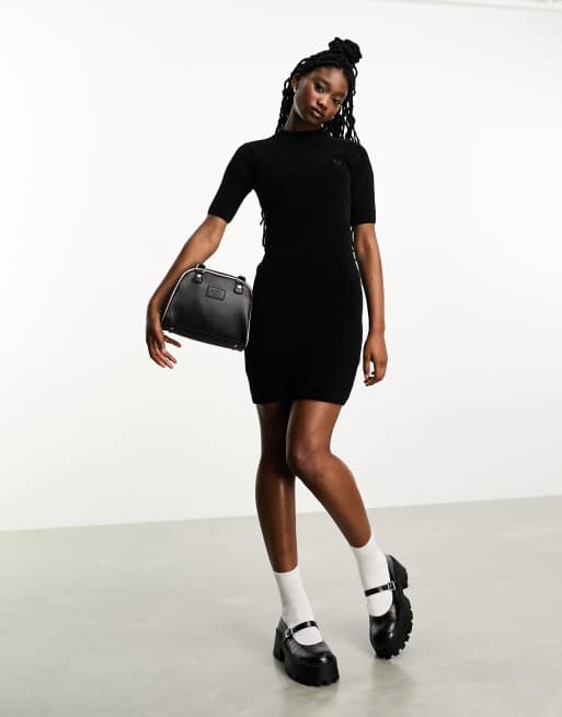 Fred Perry Chenille rib dress in black ASOS