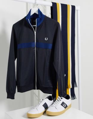 fred perry panel track jacket