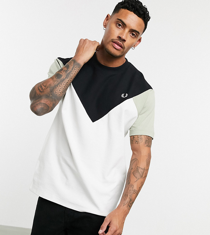 Fred Perry chevron t-shirt in black and white Exclusive at ASOS-Multi