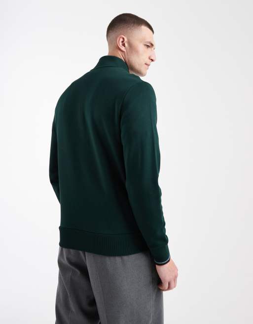Fred Perry – Ciemnozielona bluza z zamkiem pod szyją i logo, 3 z 5