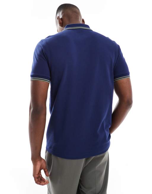 Fred Perry – Ciemnozielona koszula polo z kontrastującymi lamówkami, 4 z 4