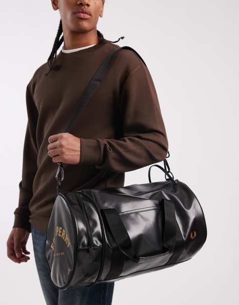 Fred Perry classic barrel bag in black - view 1