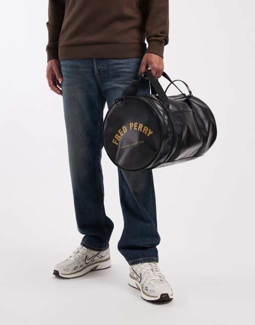 Fred Perry classic barrel bag in black | ASOS