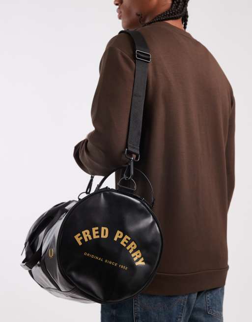 Fred Perry classic barrel bag in black, 4 of 4