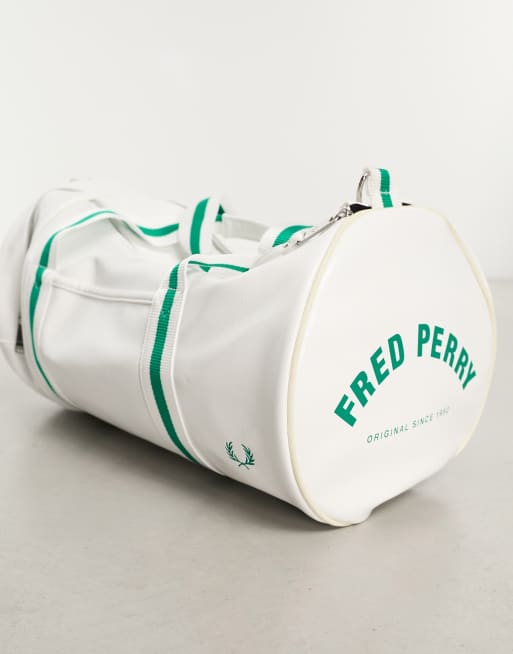 Fred Perry classic barrel bag in white