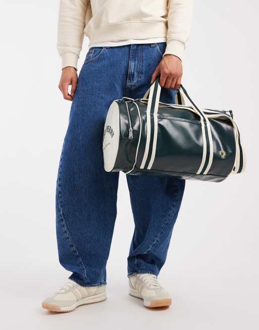 Fred Perry Classic barrel logo bag in dark green | ASOS