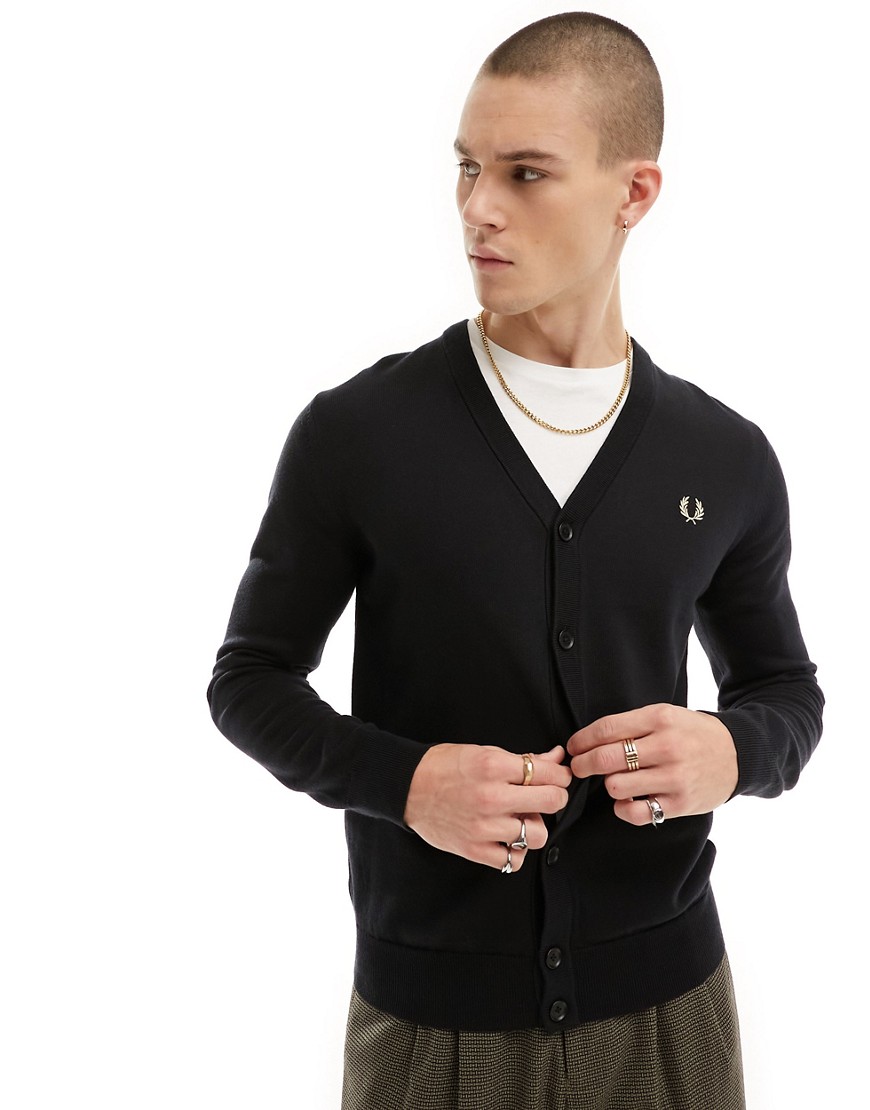 Fred Perry classic cardigan in black