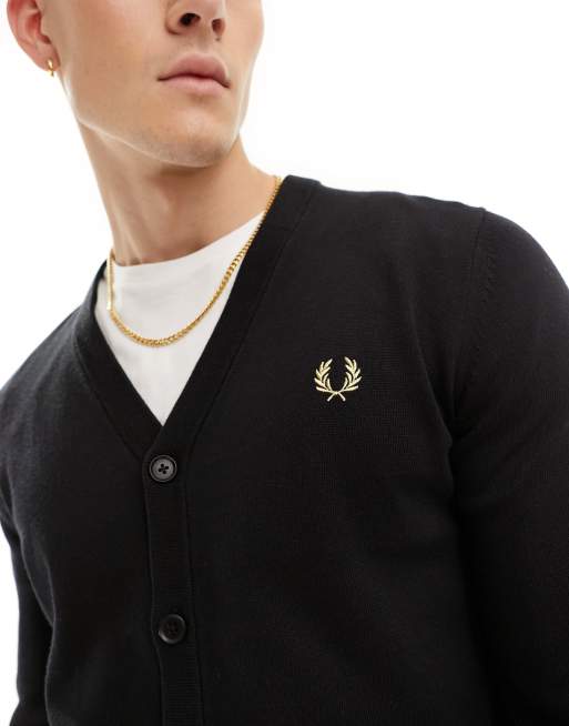 Fred Perry classic cardigan in black, 3 of 4