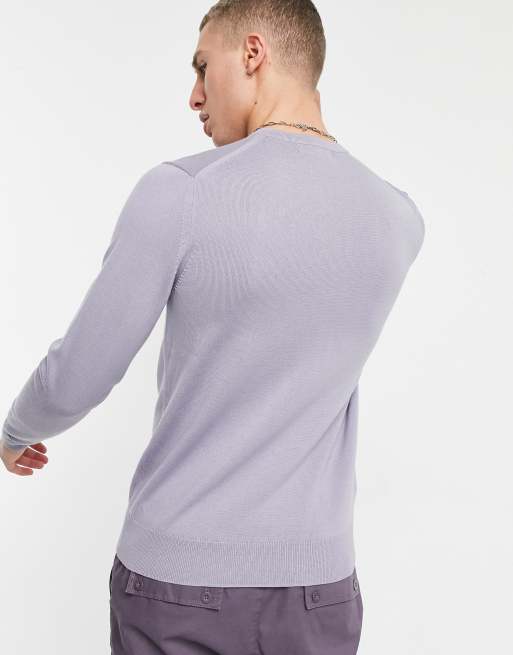 Fred Perry classic crew neck jumper in light blue ASOS