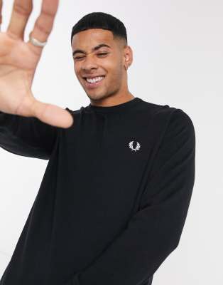 Fred Perry Black Wool And Cotton Sweater In Black
