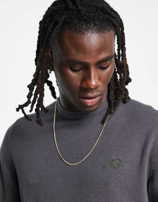 Fred perry classic outlet crew neck sweater