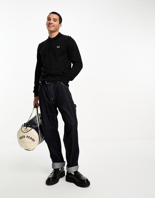 FRED PERRY Knitted Polo (そそ) Fred Perry knitted polo in navy | ASOS