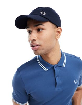 Fred Perry Classic Pique Cap In Navy