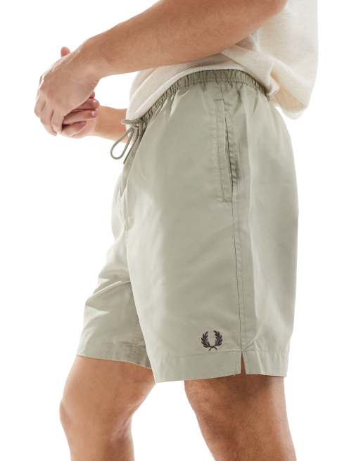 Fred Perry classic swim short in warm gray