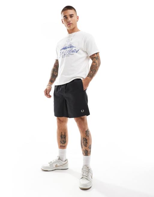 Fred Perry classic swim shorts in black