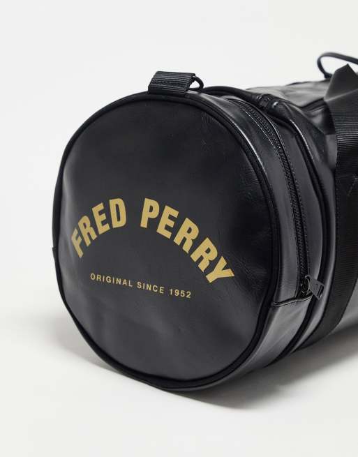 Fred Perry classic tonal PU barrel bag in Black, 2 of 4