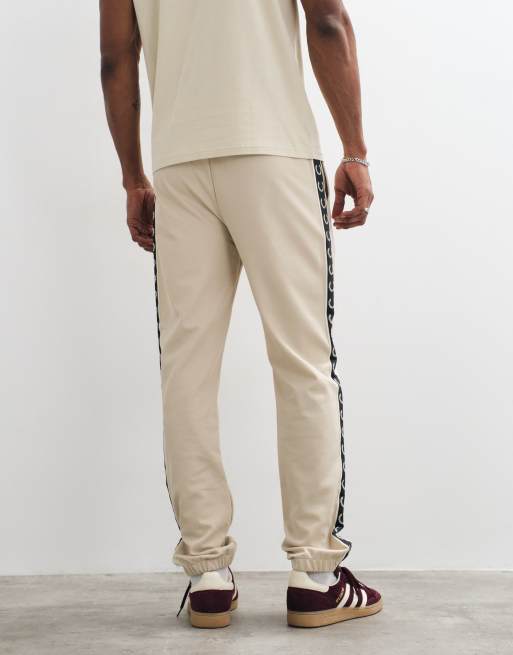 Fred Perry co-ord contrast taped elasticated logo track pants in beige, 5 of 5