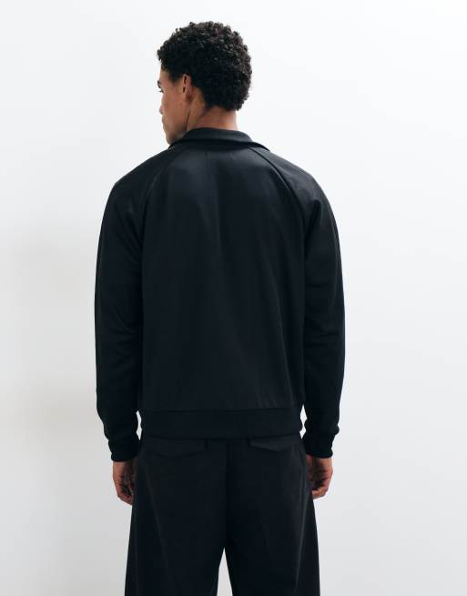 Fred Perry co-ord contrast taped zip through logo track jacket in black, 4 of 5