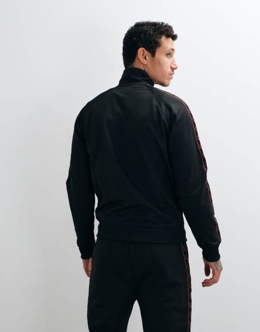 Fred Perry Co-ord-Trainingsjacke mit Kontrastband in Schwarz, 5 von 5
