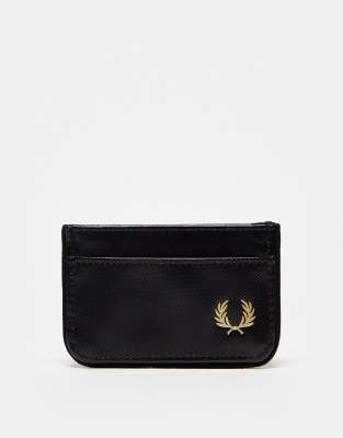 coated polyester card holder in black